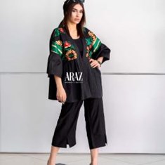 مانتو-کرپ-خرجکار-دار-مانتو-آراز-پوشاک-سیتی-سنتر-اصفهان