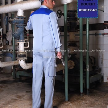 ست-کاپشن-و-شلوار-کار-مدل-سناتور،-رنگ-آبی-روشن-با-خط-آبی-سرمه-ای