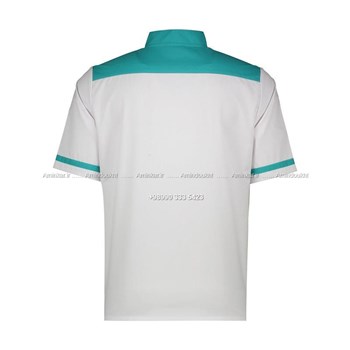 روپوش-آشپزی-کوتاه-مدل-مثلثی-سبز-آستین-کوتاه-با-پارچه-ترگالکد-44600