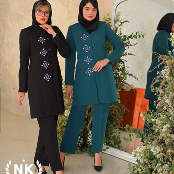 مانتو-شلوار-اداری-گلدوزی-شده