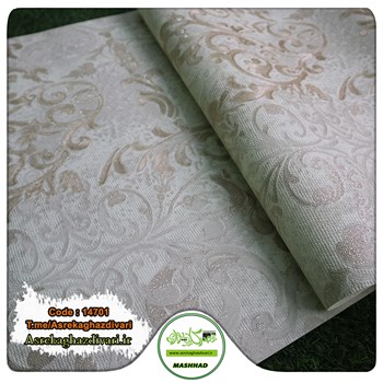 کاغذ-دیواری-حراجی-و-ارزان-قیمت-کد-14701-طرح-داماسک-کرم-طلایی