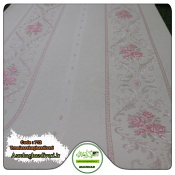 کاغذ-دیواری-راهرویی-حراجی-و-ارزان-قیمت-کد-712-سفید-و-رگه-های-صورتی-رنگ