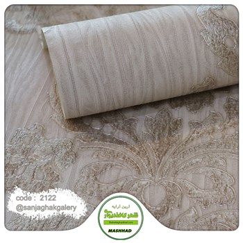 کاغذ-دیواری-حراجی-طرح-داماسک-سفید-طوسی-کد-2122