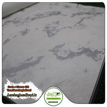 کاغذ-دیواری-البوم-کلاور-Clover-کد-430-طرح-پتینه-و-رنگ-سفید-طوسی