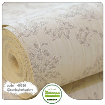 کاغذدیواری-داماسک-سفید-طرح-محو-کد-46336