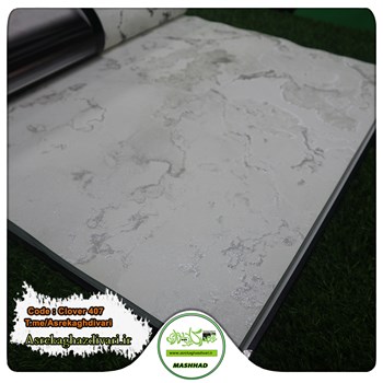 کاغذ-دیواری-البوم-کلاور-Clover-کد-407-طرح-سنگ-و-رنگ-طوسی-سفید