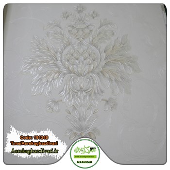 کاغذ-دیواری-ارزان-قیمت-طرح-داماسک-رنگ-کرم-کد-191340-انبار-مشهد