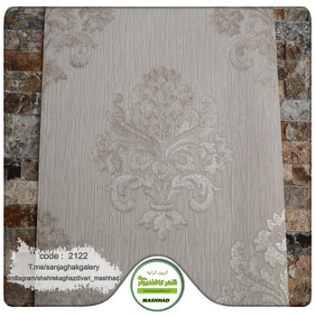 کاغذ-دیواری-حراجی-طرح-داماسک-سفید-طوسی-کد-2122