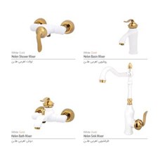 ست-کامل-شیرآلات-هلن-سفید-و-طلایی