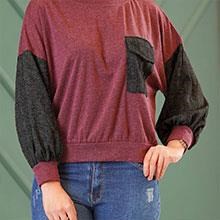 بلوز-نخ-و-پنبه-آستین-چهارخونه