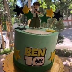 کیک-بن-تننیمه-فوندانت-و-تصویرخوراکی