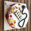 کیک-طرح-پزشکی-نیمه-فوندانت