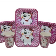 تم-ظرف-و-لیوان-مدل-دندان-رنگ-صورتی-کد-219