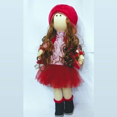 عروسک-روسی-بزرگ-60-سانت-مدل-ژرنالی-رنگ-زرشکی-کد-R-35