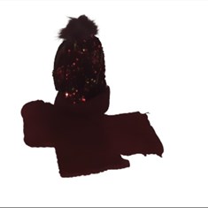 شال-و-کلاه-بافت-دخترانه-و-زنانه-مدل-پولکی-رنگ-زرشکی-کد-805