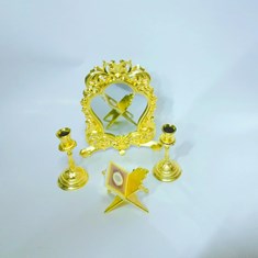 آینه-شمعدان-سفره-هفت-سین-رنگ-طلایی-کد879