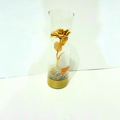 باکس-گل-رز-طلایی-مدل-استوانه-شیشه-ای-کد-7080