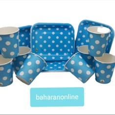 تم-ظرف-و-لیوان-مدل-آبی-خالدار-سفید-کد-19