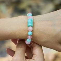 دستبند-زنانه-رزکوارتز-و-آمازونیت