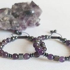 دستبند-مردانه-،-حدید-و-آمیتیست