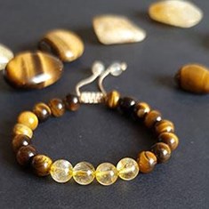 دستبند-مردانه-چشم-ببر-و-سیترین