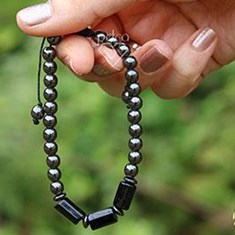 دستبند-مردانه-و-زنانه-تورمالین-سیاه-و-حدید