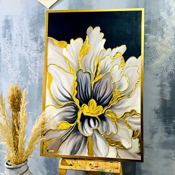 تابلو-نقاشی-گل-برجسته