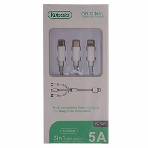 کابل-شارژر-فست-سه-کاره-KUBALA-مدل-K-305