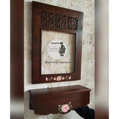 آیینه-و-شلف-دیواری-تلفیق-گره-و-نقاشی