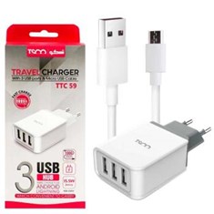 شارژر-دیواری-تسکو-مدل-TTC-59-به-همراه-کابل-تبدیل-microUSB
