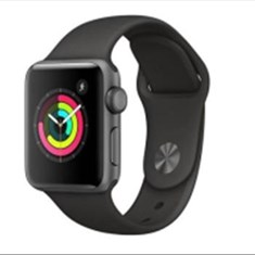 ساعت-هوشمند-اپل-واچ-سری-3-مدل-38mm-Aluminum-Case-with-Black-Sport-Silicon-Band