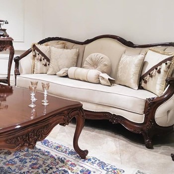 مبل-کلاسیک-مدل-لیون،-ست-ناهارخوری-لیون،-مبل-چوب-راش