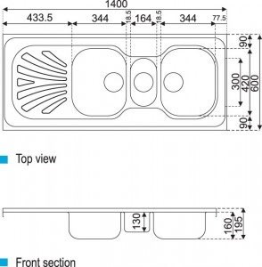 سینک-استیل-البرز-مدل-530-روکار