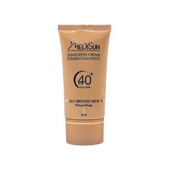 کرم-ضد-آفتاب-رنگی-با-پوشش-کرم-پودریبژ-طبیعیSPF40-مناسب-انواع-پوست-مدیسان