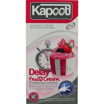 کاندوم-12-عددی-کاپوت-تاخیری-با-رایحه-کرم-میوه-ای-Delay-Fruity-Cream