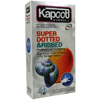 کاندوم-12-عددی-خاردار-و-حلقوی-کاپوت-SUPER-DOTTED-RIBBED