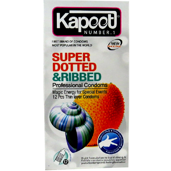 کاندوم-12-عددی-خاردار-و-حلقوی-کاپوت-SUPER-DOTTED-RIBBED