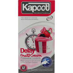 کاندوم-12-عددی-کاپوت-تاخیری-با-رایحه-کرم-میوه-ای-Delay-Fruity-Cream