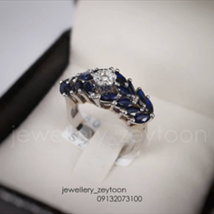انگشتر-جواهرمزین-به-نگین-های-با-ارزش-یاقوت-و-برلیان