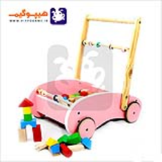 واکر-کودک-چوبی-صورتی
