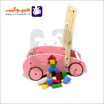 واکر-کودک-چوبی-صورتی