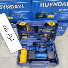 پمپ-باد-12-ولت-مارک-هیوندا-دو-موتوره-قابلیت-استفاده-مستقیم-باطری-وفندک-دارای-شیلنگ-انعطاف-پذیر