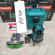 تراز-لیزری-ماکوتا-نور-سبز-تک-باطری-مجهزبه-سه-پایه-تلسکوپی-عینک-وجعبه-حمل-محکم-برد-نور-دستگاه-20-متر