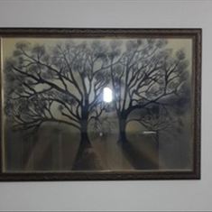 قاب-نقاشی-درخت-سیاه-قلم-سایز-100-70