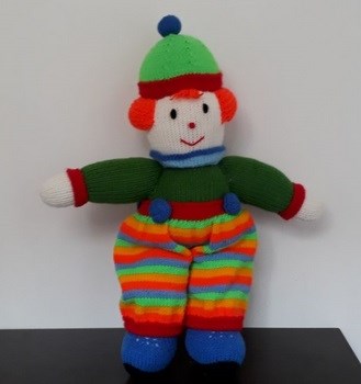 عروسک-بافتنی-دلقک-مهربان