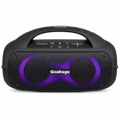 خرید-اسپیکر-بلوتوثی-قابل-حمل-Goaltage-مشکی-با-LED-بنفش