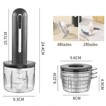 خردکن-شارژی-جیپاس-مدل-42035-4-ظرف-مجزا،-باتری-1300-میلی-آمپر-و-تیغه-های-4-پره